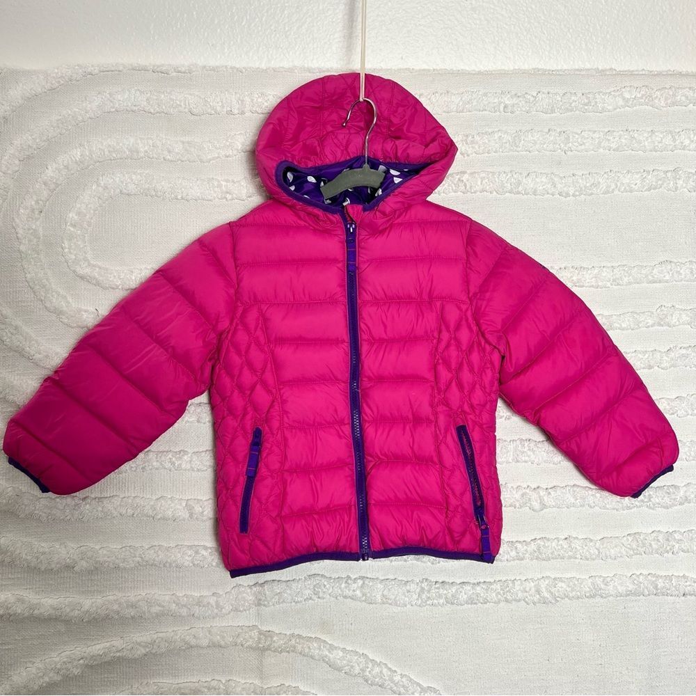 Snozu Pink and Purple girls puffer Jacket - Picture 2 of 5